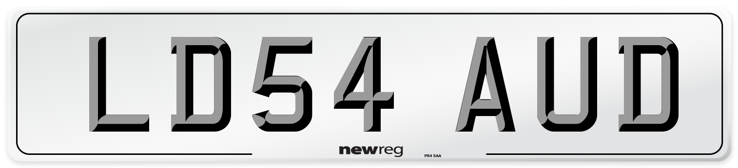 LD54 AUD Number Plate from New Reg